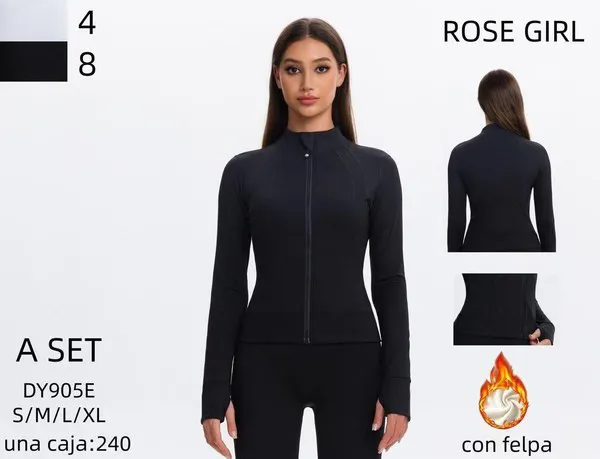 Chaqueta deportiva entallada con cierre y felpa
