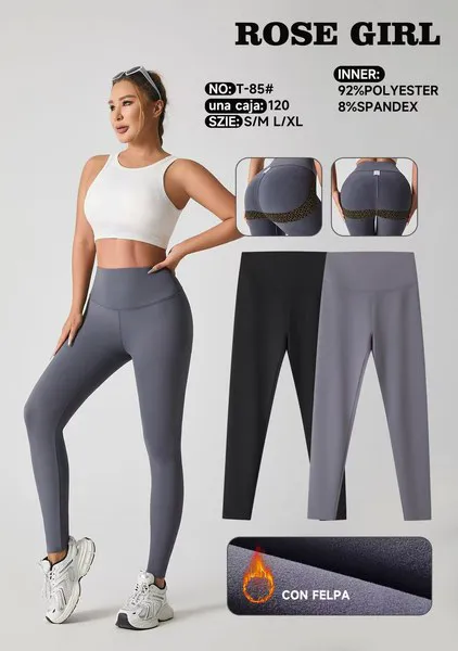 Leggings deportivos de cintura alta con felpa