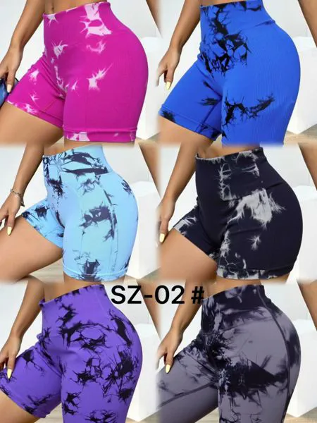 Leggings cortos estampado tie dye acanalados talla única