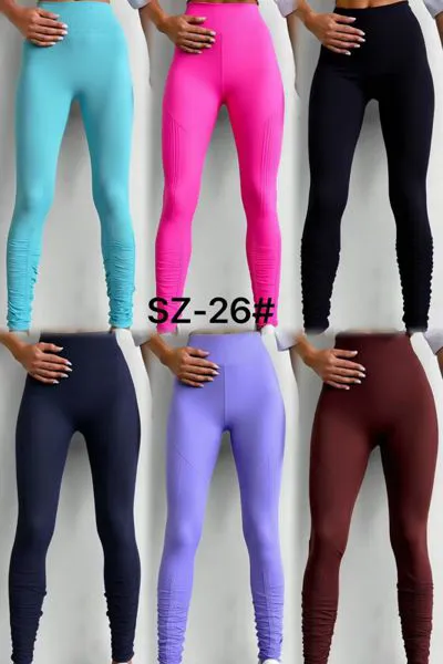 Leggings fruncidos de cintura alta talla única