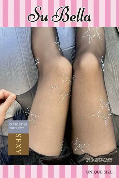 Pantimedias con pedrería de estrellas