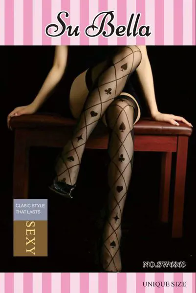 Pantimedias con estampado de naipes