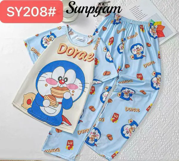 Pijama de manga corta y pantalón largo para niño