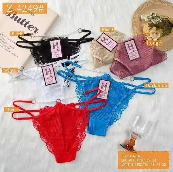 Bragas de encaje con tiras para mujer