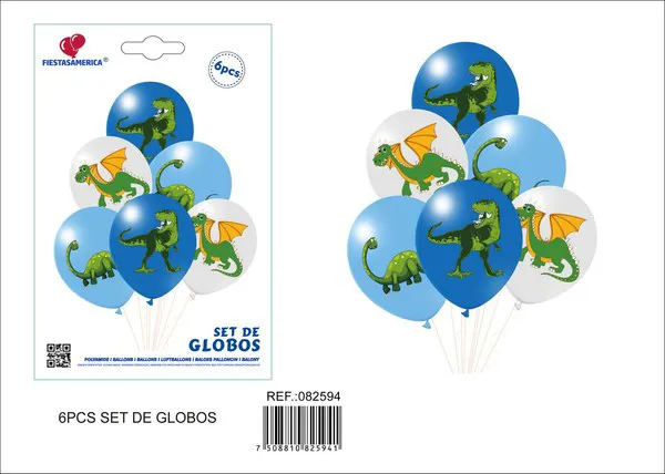 Globos metálicos de dinosaurios