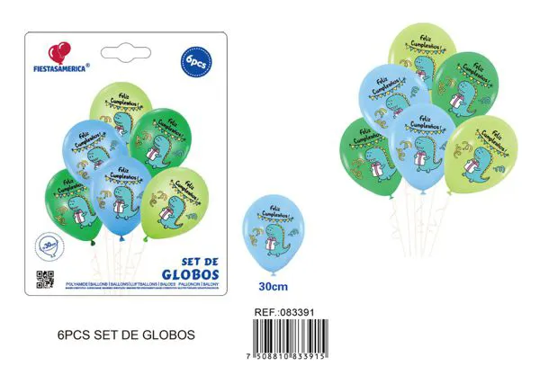 Globos metálicos temática dinosaurios