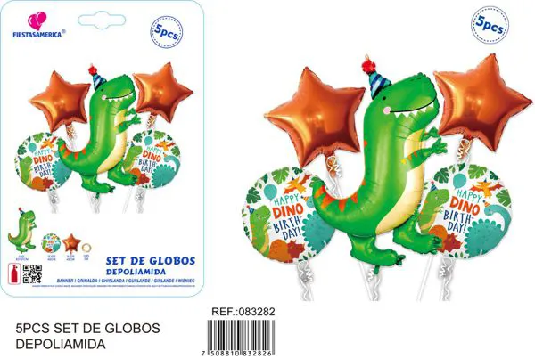 Globos metálicos de dinosaurios