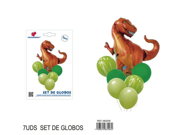 Globos metálicos de dinosaurio