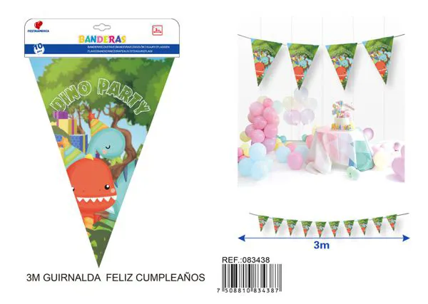 Banderín temática dinosaurios
