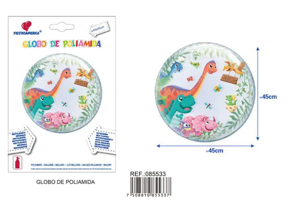 Globo metálico de dinosaurios