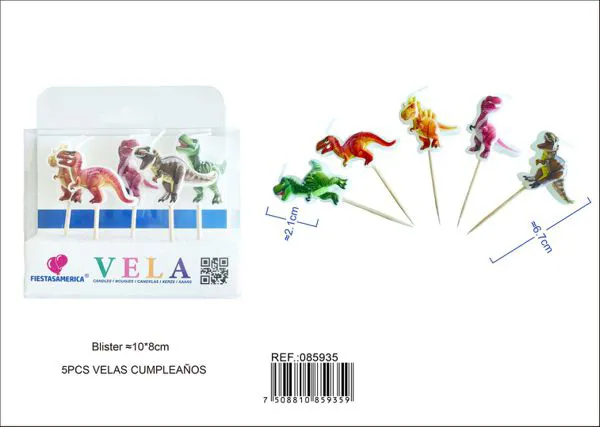 Velas para pastel de dinosaurios