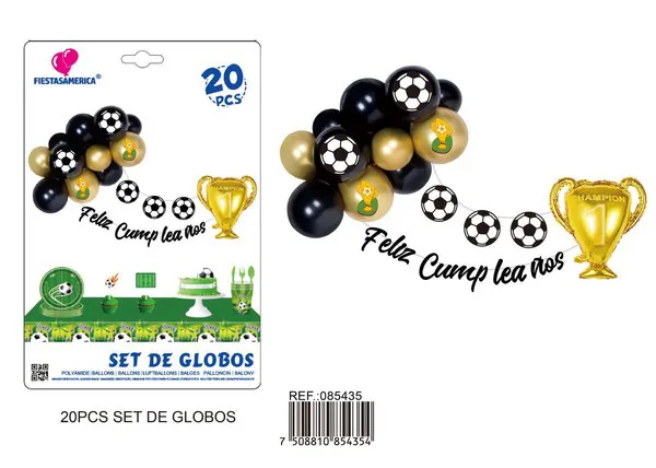 Globos metálicos temática fútbol