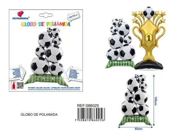 Globo metálico temática fútbol