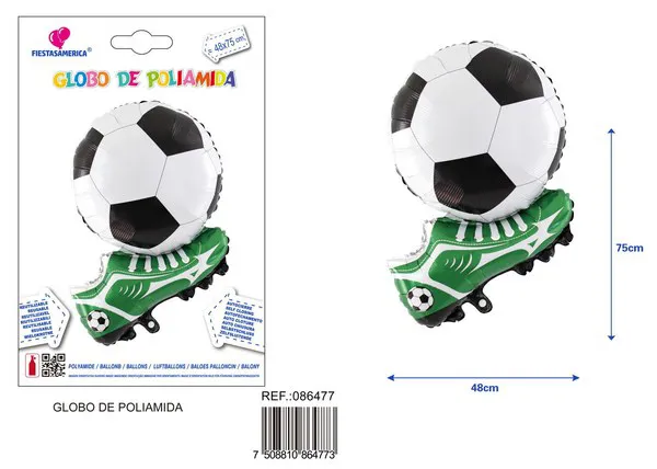 Globo metálico de zapato de fútbol