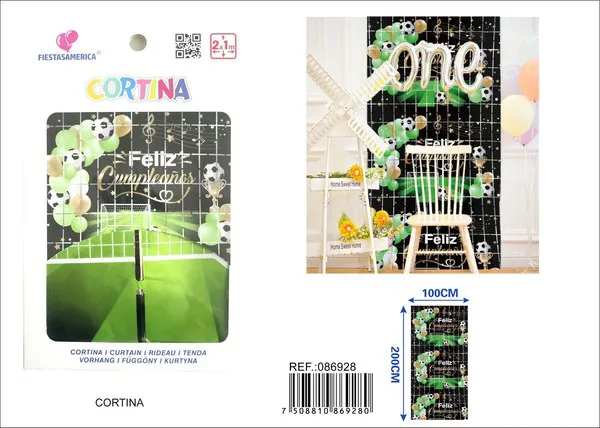 Cortina metálica temática fútbol
