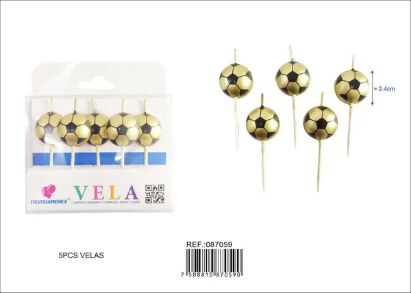 Velas para pastel de fútbol