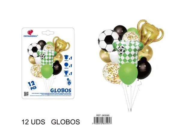 Globos metálicos de trofeo de fútbol