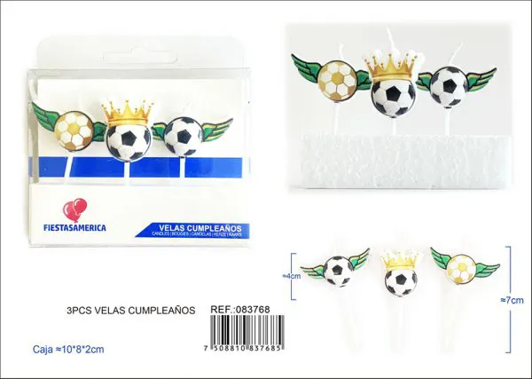 Velas para pastel de fútbol