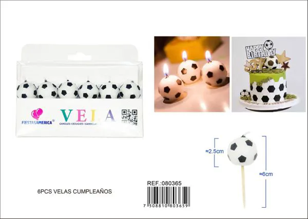 Vela para pastel de fútbol