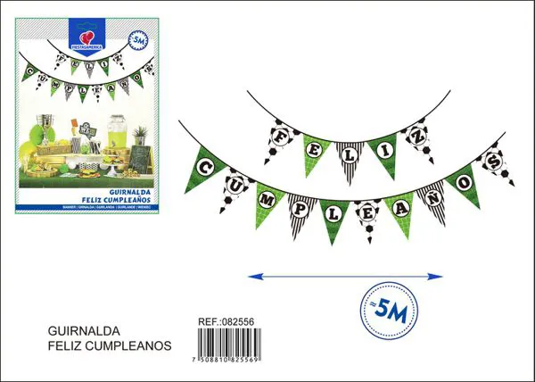 Banderines de papel temática fútbol