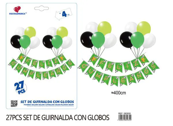 Guirnalda con globos temática fútbol