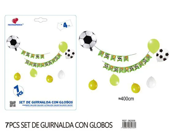 Guirnalda con globos temática fútbol