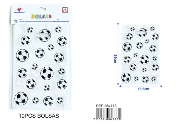 Bolsas perladas de regalo temática fútbol