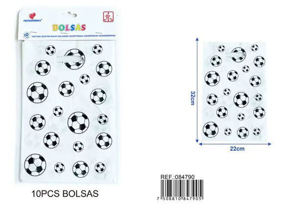 Bolsas perladas de regalo temática fútbol