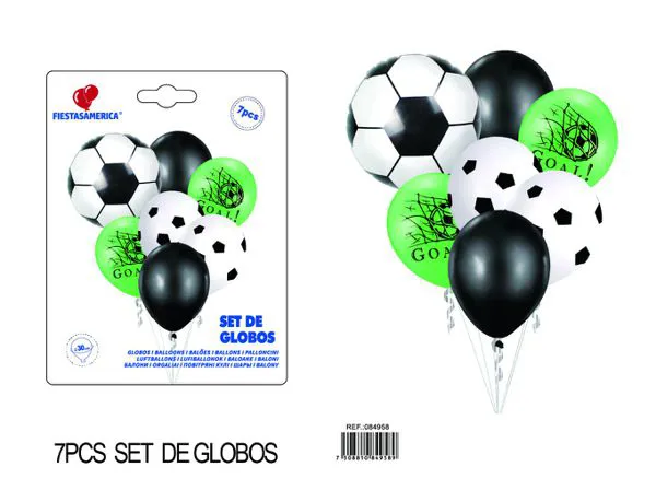 Set de globos metálicos temática fútbol