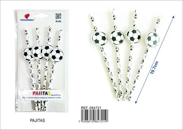 Popotes desechables de balón de fútbol