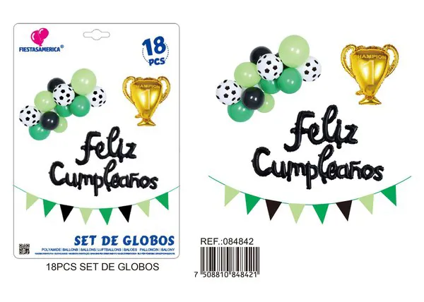 Guirnalda de banderines temática fútbol