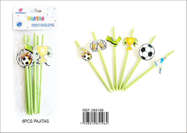 Popotes desechables de balón de fútbol