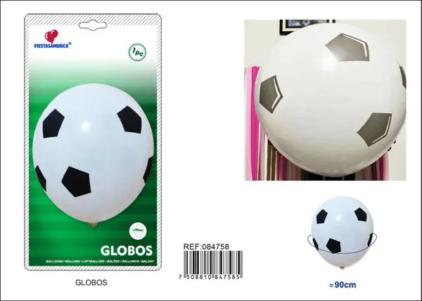 Globo metálico de balón de fútbol