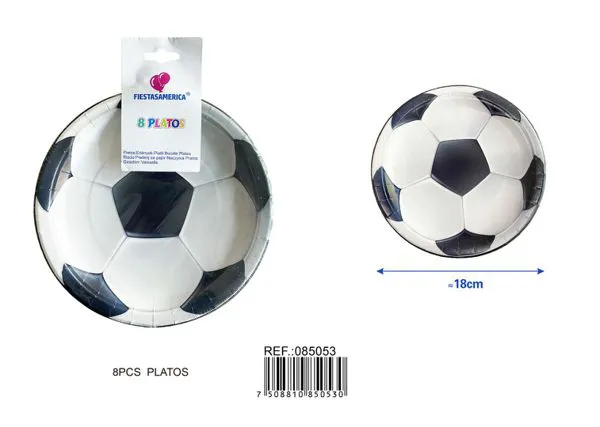 Platos desechables temática fútbol