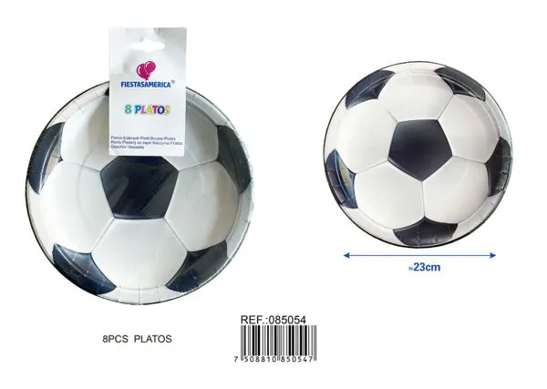 Platos desechables temática fútbol