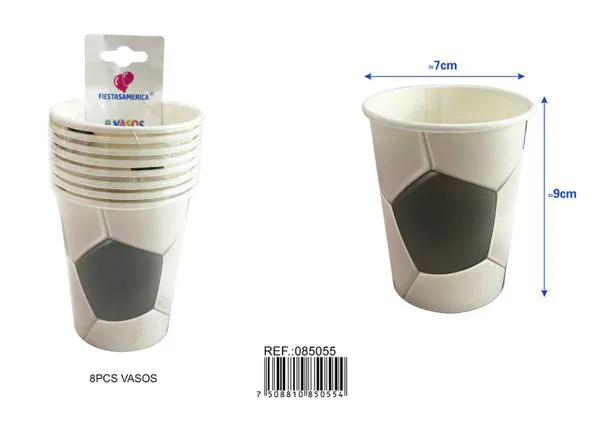 Vasos desechables temática fútbol