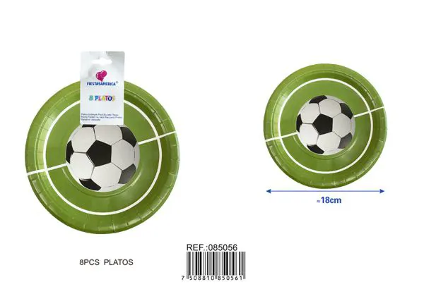 Platos desechables temática fútbol