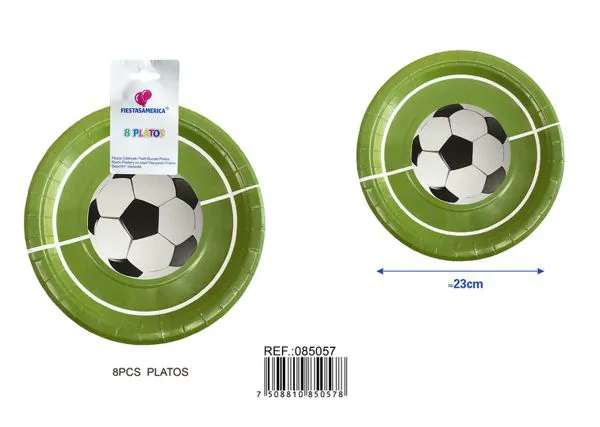 Platos desechables temática fútbol