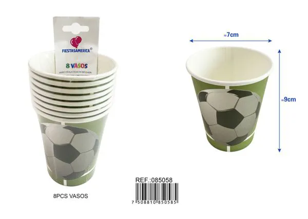 Vasos desechables temática fútbol