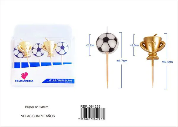 Velas para pastel temática fútbol
