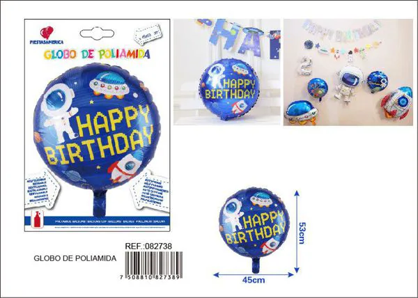 Globo metálico de astronauta