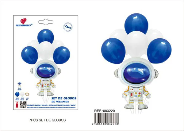 Set de globos de astronauta y látex temática espacio