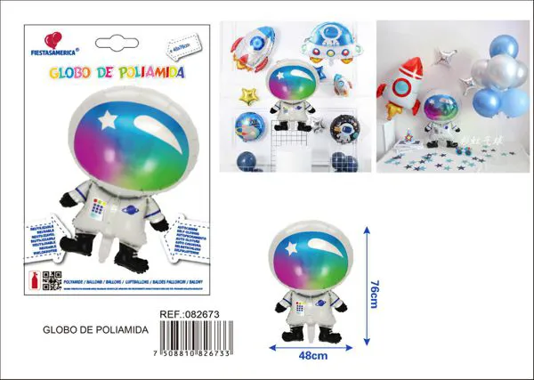Globo metálico de astronauta