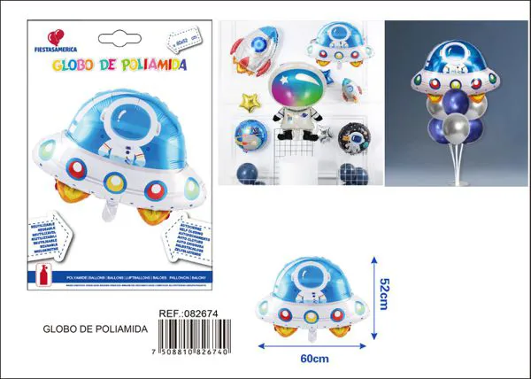Globo metálico de platillo volador