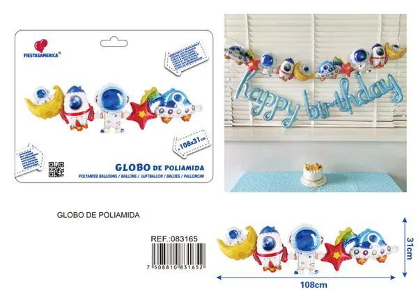 Globo metálico mini de cohete
