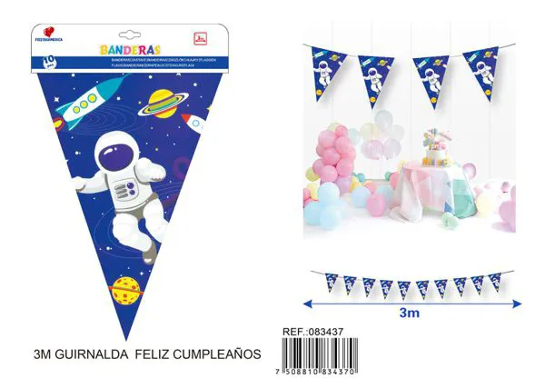 Guirnalda de banderines temática espacio