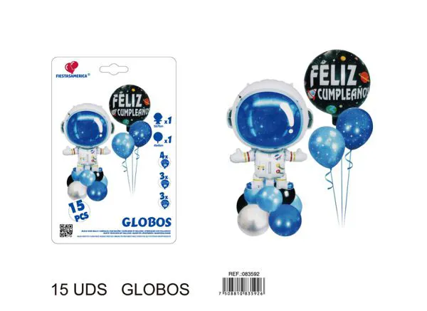 Set de globos de astronauta temática espacio