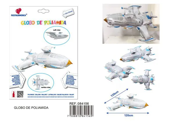 Globo metálico de avión en 3D