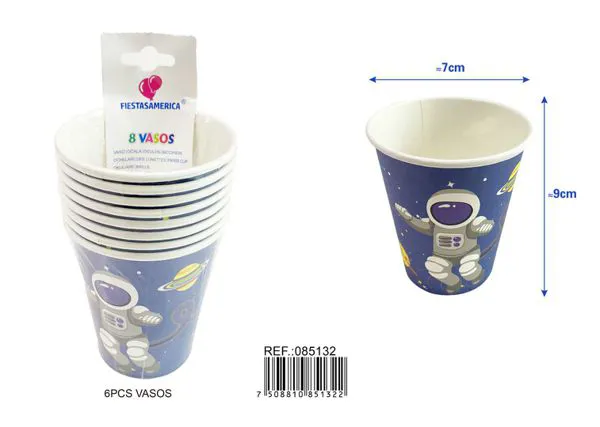 Vasos desechables temática espacio