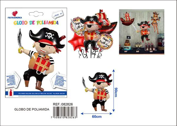 Globo metálico de pirata